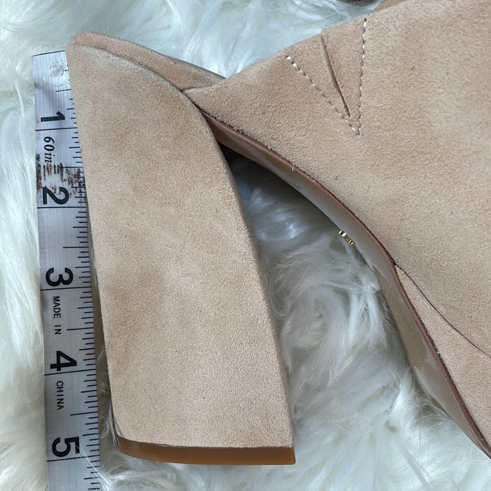 Kenneth Cole Gracen mule beige soft suede 5” chunky heel platform mule 8.5 NWT - Picture 6 of 13